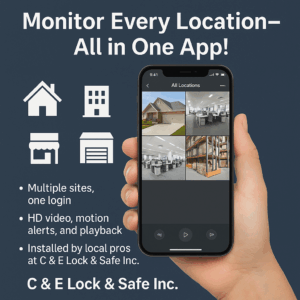 Small business owner monitoring multiple NWA locations in one app.